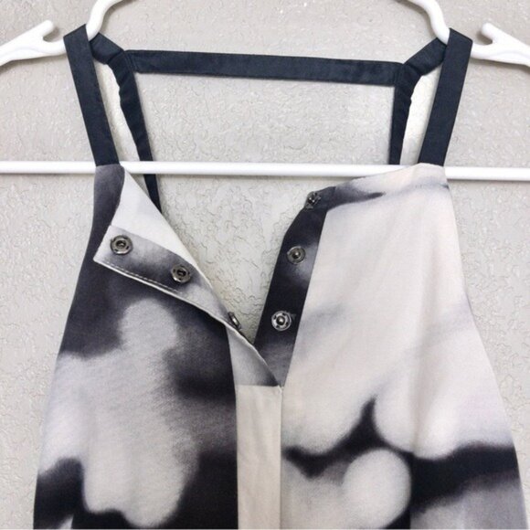 Rachel Comey Aten Silk Watercolor Dress 4 Square Neckline Organza Ruffle - Picture 5 of 12